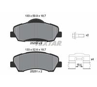 Textar Front Brake Pad Set 2525001 - Disc Brake Fits Citroen C-Elysee & Peugeot 301/308