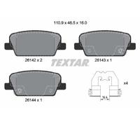 Textar Brake Pad Set 2614201 – Disc Brake Pads for Hyundai Santa Fe IV – 4x