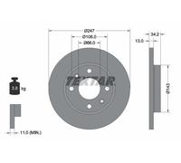 Fits TEXTAR 92092803 Brake disc 1 pc. 92092803 Brake disc front L/R fits: CITRO