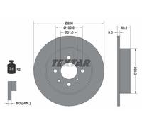 Fits TEXTAR 92125403 Brake disc 1 pc. 92125403 Brake disc rear L/R fits: HONDA