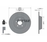 ✅Fits TEXTAR 92292503 Brake disc 1 pc. 92292503 Brake disc rear L/R ⭐UK Seller⭐