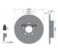 Textar Brake Disc 92314603 Rear Coated Solid 288 mm Pair PRO