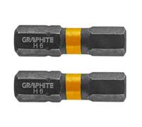 Fits TOPEX-NEO-GRAPHITE NARZDZIA 56H509 GRAPHITE IMPACT BIT HEX6 X 25 MM, 2 PC