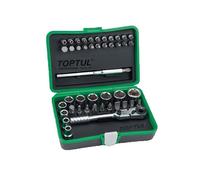 Toptul 45 Piece 1/4 Inch Drive Mini Ratchet Socket & Bit Set Satin Chrome Gadw4501