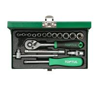 Fits TOPTUL GCAD1702 Set of socket wrenches 17 pcs 1/4" metal box GCAD1702 A GL
