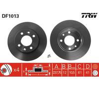TRW Brake Disc DF1013 Fits Dacia, Renault 1 pc