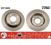 Fits TRW DF1669 brake disc SAAB T. 900/9000 DE Stock