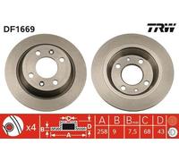 Fits TRW DF1669 brake disc SAAB T. 900/9000 UK Stock