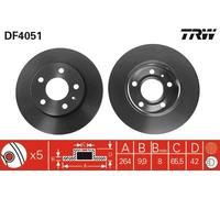 Fits TRW DF4051 brake disc OPEL T. ASTRA G/ASTRA H/MERIVA A/B/ZAFIRA ⭐UK Stock⭐