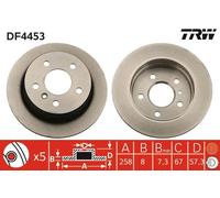 Fits TRW DF4453 brake disc DB T. W169 B-CLASS DE Stock