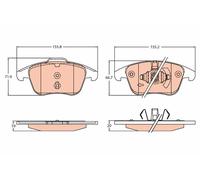 Fits TRW GDB2307 BRAKE PADS.