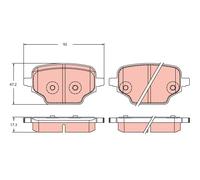 TRW GDB2410 Brake pad set