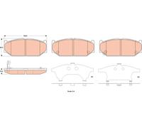 Fits TRW GDB3522 BRAKE PAD SET, DISC BRAKE