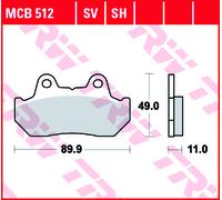 Motorcycle Brake Pads Set MCB512 TRW Allround Organic Genuine Top Quality New