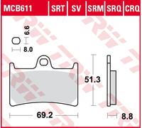 TRW MCB611 Brake pad set