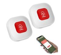 Fits Tuya WiFi Smart SOS Call Button, 2PCS Rechargeable Personal Alarms for Elderly, Fall Alarm Emergency Buttons for Seniors Patient Disabled Handicapped Bedridden, No Fees