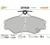 VALEO 301634 Brake pad set