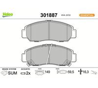 Brake pads Front Axle 301887 VALEO for HONDA CIVIC VII Hatchback STREAM FR-V