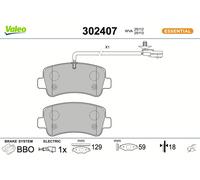 VALEO 302407 Brake pad set