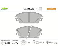 Fits VALEO 302526 Brake pads. FIRST MAZDA 3