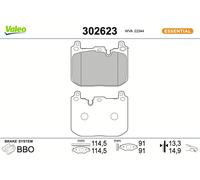 Fits VALEO 302623 Brake pads. FIRST MINI MINI Cooper>FR