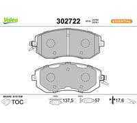 Valeo Brake Pads 302722 Front Axle for Subaru Toyota