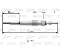 VALEO 345125 Glow plug 5V M10x1 VOLKSWAGEN: Transporter 5, Transporter 5 Bus, Caddy 3, AUDI: A3 Sportback, A4 B7 Avant, A4 B7 Saloon