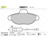 VALEO 598011 Brake pad set