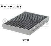 Fits VASCO X736 cabin filter carbon. Mercedes C (W205/S205), GL/GLS (X166), GLC