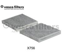 Fits VASCO X756 cabin carbon filter. BMW X3 (F25), X4 (F26) - set of 2 pcs