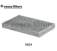 Fits VASCO X824 cabin filter carbon. Citroen C3 Aircross II 2017->, Opel Crossl