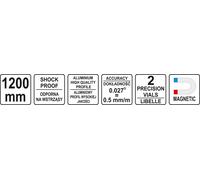 Yato YT-30064 - Magnetic Level 1200 mm 2 Vials