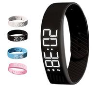Fitsleeps Alarm Clock Watch, Fitsleeps Alarm Bracelet, 2025 Silent Vibration Wake Up Wristband for Deep Sleepers, Snooze-Free Smart Alarm for Men & Women (Black)