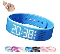 Fitsleeps Alarm Clock Watch, Fitsleeps Alarm Bracelet, Fashion Silent Alarm Wristband, Silent Vibration Wake Up Wristband, Snooze-Free Smart Watch for Men and Women Daily Use (Blue)