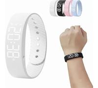 Fitsleeps Alarm Clock Watch - Vibrating Reminder Watch, Time Bracelet, Water Proof Silent Alarm Watch,Vibrating Wrist For Deep Sleepers/Hearing, for Heavy Sleepers & Habit Breakers (White)