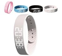 Fitsleeps Silent Vibration Wake Up Wristband,Silent Vibration Wake-Up Wristband for Deep Sleepers,Comfort Rechargeable Wearable Alarms Clock,7 Days' Battery, Ip65 Waterproof (White)