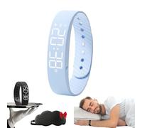 Fitsleeps Wake-Up Alarm - Pro Version, FitSleeps Silent Alarm Clock Watch, Vibrating Wrist Alarm Clock, Snooze Free Smart Watches for Men and Women (Light Blue)