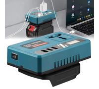 FiTspi 150W Portable Power Supply Inverter for Makita LXT BL18 18V Battery, DC 18V to AC 220V Battery Inverter for Camping Use with 3 USB Interface
