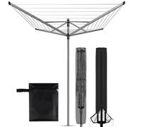 FiTspi 165x16x16cm Rotary Washing Line Cover, 420D Heavy Duty Waterproof Cover with Anti-rust Zip, Protective Weather Resistant Parasol Cover for Garden Dryer and Airer