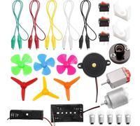 FiTspi 23Pcs Electric Circuit Learning Kit, Car Model Assemble Physics Science Education Set, Electronics Motor Kits for DIY Science Lab Experiment Project