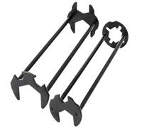 FiTspi 2Pcs Basin Wrench, 7 Sizes Multifunctional Sink Wrench, Universal Under Sink Plumbers Wrench Faucet Nut Removal Tool Set, Four-Claw Hexagon Drain Pipe Tap Spanner Tool for Kitchen Bathroom