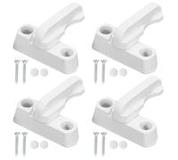 FiTspi 4Pack of Sash Jammers Window Locks with Screws, T-Lock Security Window Door Sash Lock, Safety Lever Handle Sweep Latch for PVC/uPVC Windows and Doors