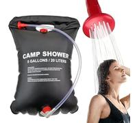 FiTspi 5 Gallons/20L Solar Shower Bag, Portable Camping Hot Water Bath Bags with Removable Hose and on-Off Switchable Shower Head for Camping Beach Swimming Outdoor Traveling