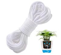 FiTspi 50 feet 6mm Self Watering Capillary Wick Cord, DIY Hydroponic Wicking Self-Watering Planter Pot, Potted Auto Seedling Water Rope for Vacation Plant Sitter