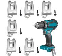 FiTspi 6Pcs Belt Clip Hooks for Makita 18V LXT Cordless Drills Impact Driver Power Tools Accessories, Stainless Steel Replacement Drill Tool Clips with Screws