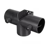 FiTspi 75mm Black Plastic T Piece Outlet Connector with Valve Flap for Eberspacher Webasto Heater, 160mm/6.3" Length, 3" Outer Diameter, HOSE_PIPE_FITTING, Duct Fitting