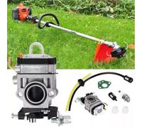 FiTspi Carburettor for 52cc 49cc 43cc Brush Cutter Engine, Strimmer Cutter Chainsaw Carb 15mm, Carburettor Kit with Seal, Hose, Spark Plug and Petrol Filter