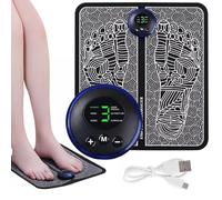 FiTspi EMS Foot Massager, Folding Portable Electric Massage Mat, 8 Modes 19 Intensities Relax Muscles, Feet Massager Machine, Foot Massagers for Pain and Circulation