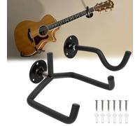 FiTspi Guitar Wall Mount Horizontal Hanger, Acoustic Electric Guitar Hooks, Wall Bracket for Acoustic Guitar, Classical Guitar, Electric Guitar, Bass, Ukulele