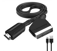 FiTspi HDMI to SCART Converter with USB Cable Cable 1M Conversion Line HDMI Input SCART Output Video Audio Upscale Adapter 1080P For HDTV DVD Sky Box STB Plug and Play